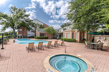 Resort style pool & spa w/ a beautiful view of prestonwood creek golf course